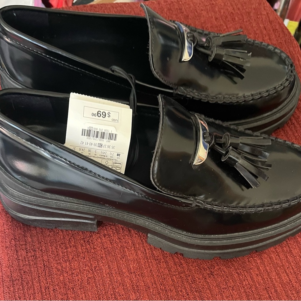 Zara Black Loafers NWT - Picture 5 of 9